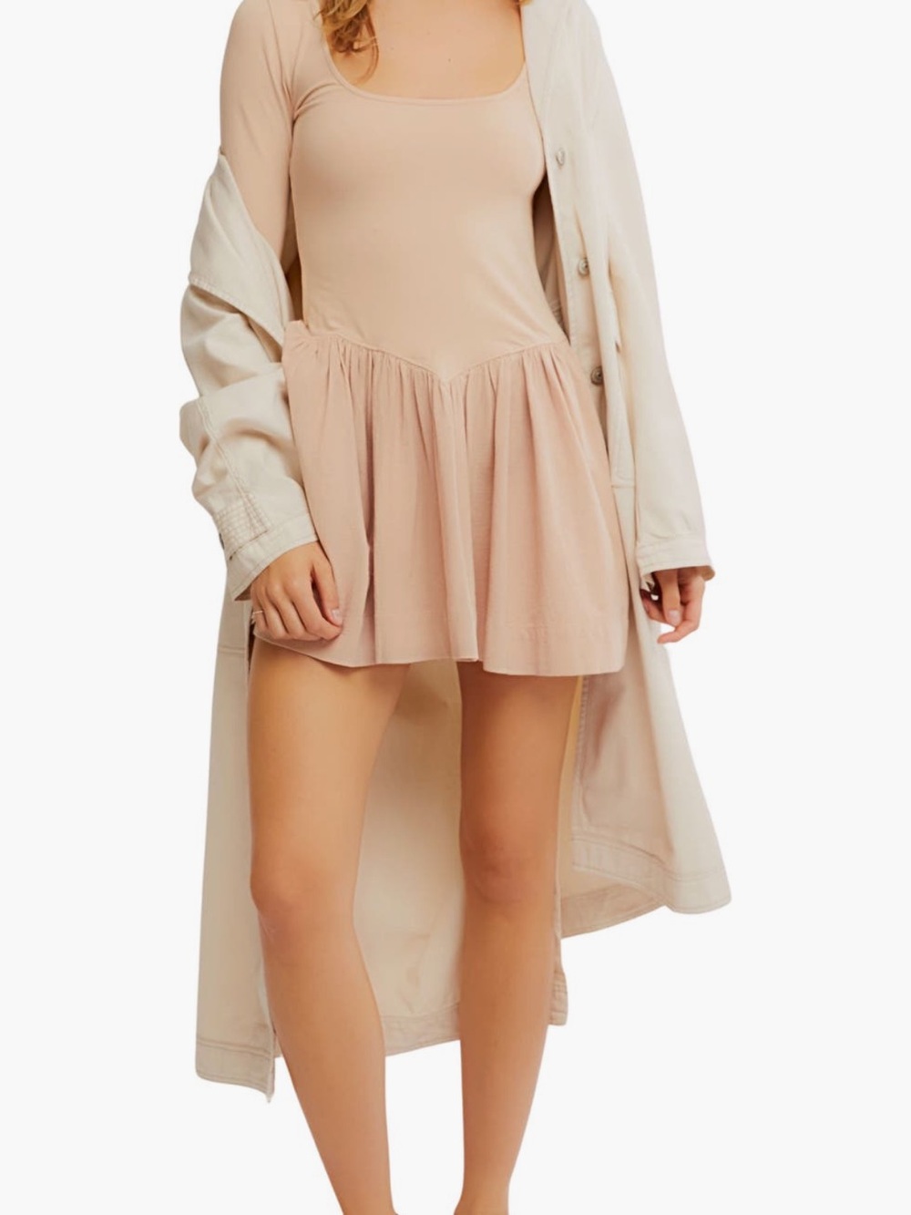Free People Stretch Cotton Mini Dress XS NWT